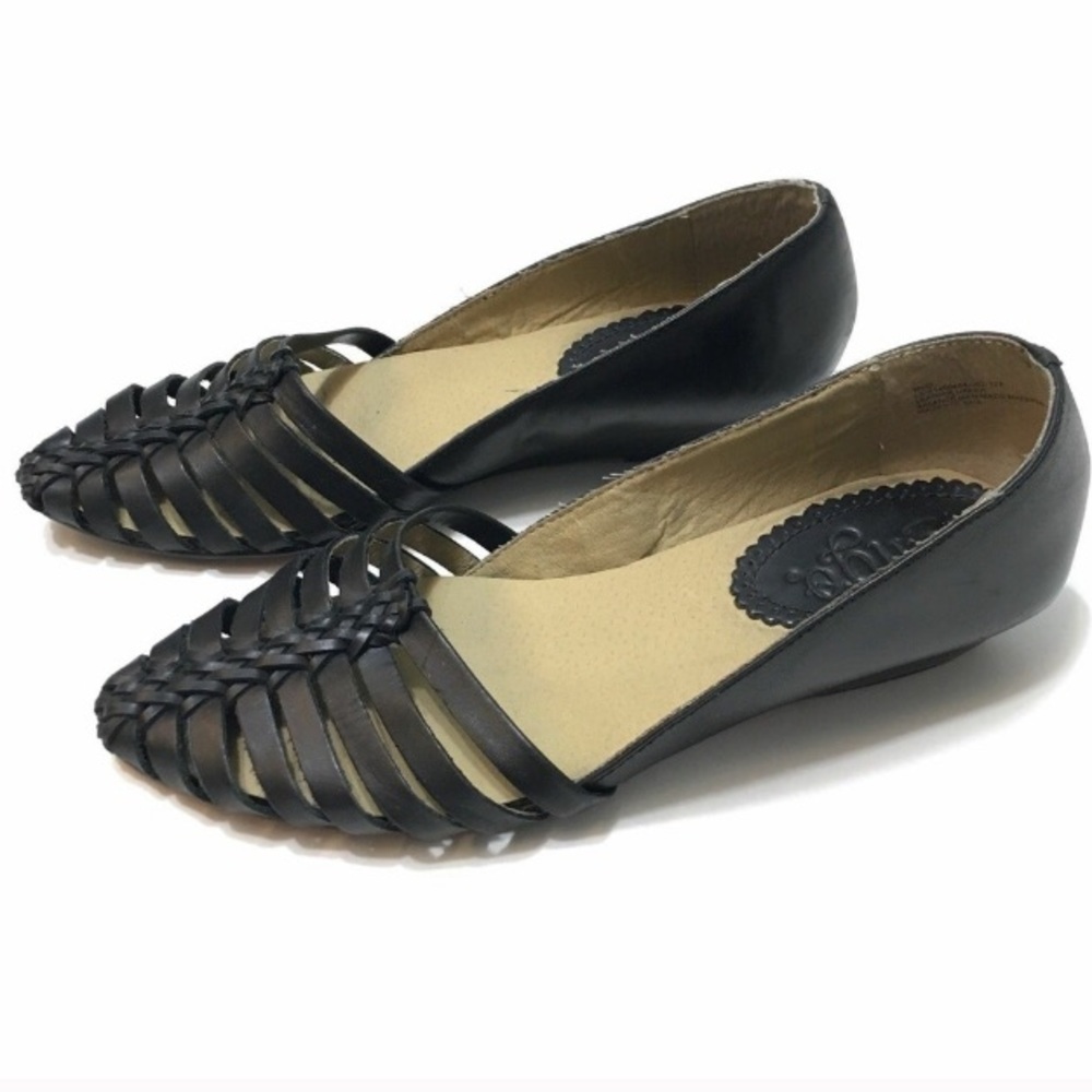 Anthropologie Who Latigo Woven Leather Wedge Flat